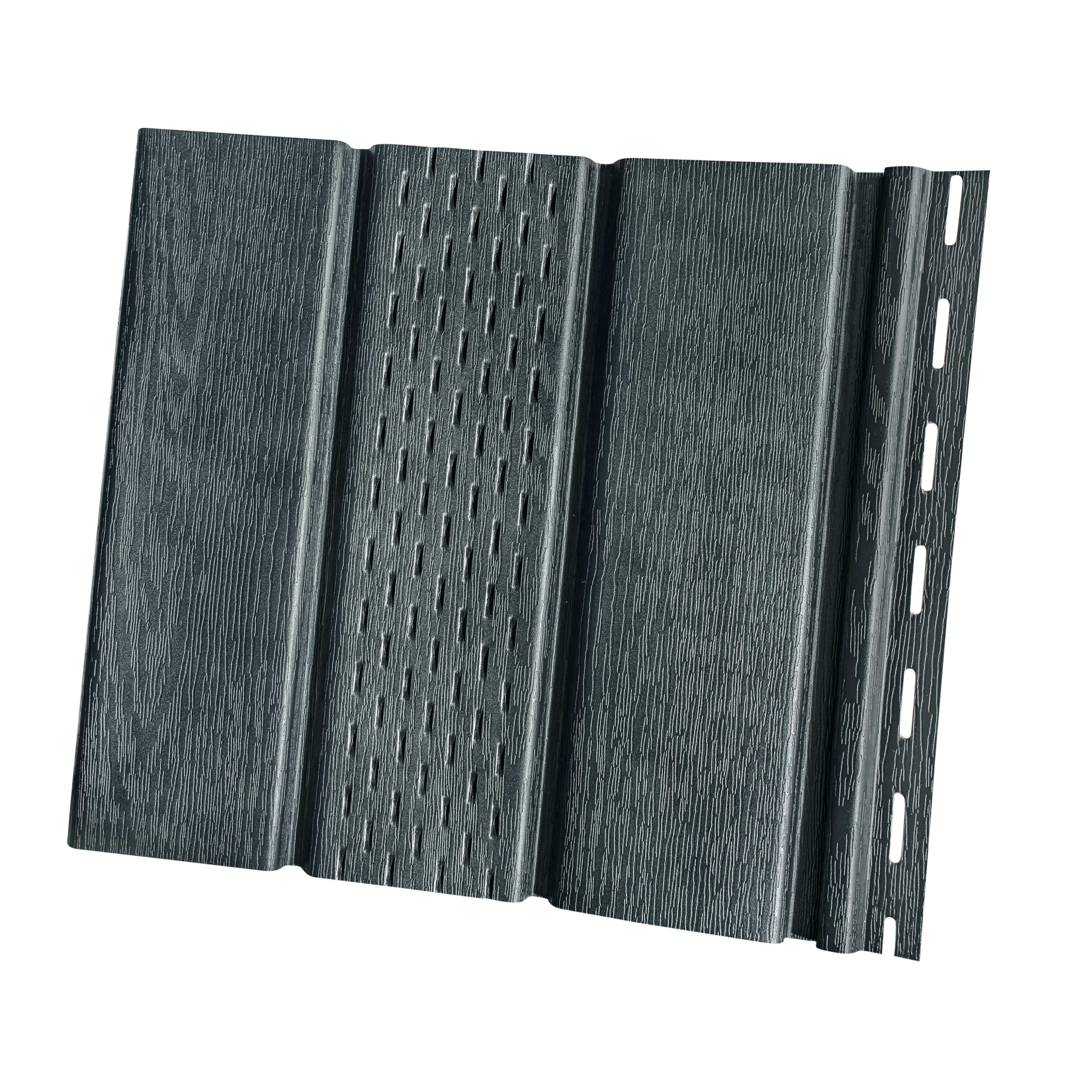 Soffit panel partially perforated